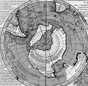 Рис.3.  Карта Антарктиды, построенная французским картографом XVIII века Филиппом Буаше